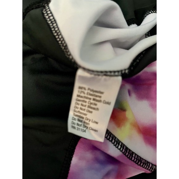 Zelos Yoga Pants Womens Medium Black Pink Tie Dye Pattern Lightly Worn - Picture 5 of 6